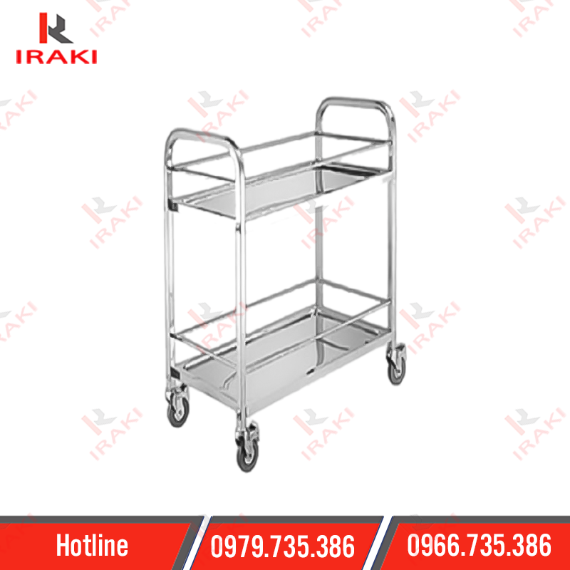 xe đẩy inox 2 tầng