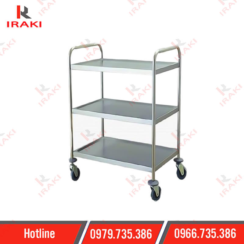 xe đẩy inox 3 tầng